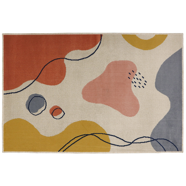 Tapete Orgânico Fun Retangular de Polipropileno Multicolorido Áreas Internas 1,00x1,50m