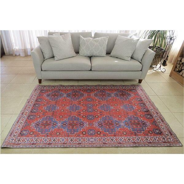 Tapete P/ Sala Persa Vermelho E Azul 200x140cm