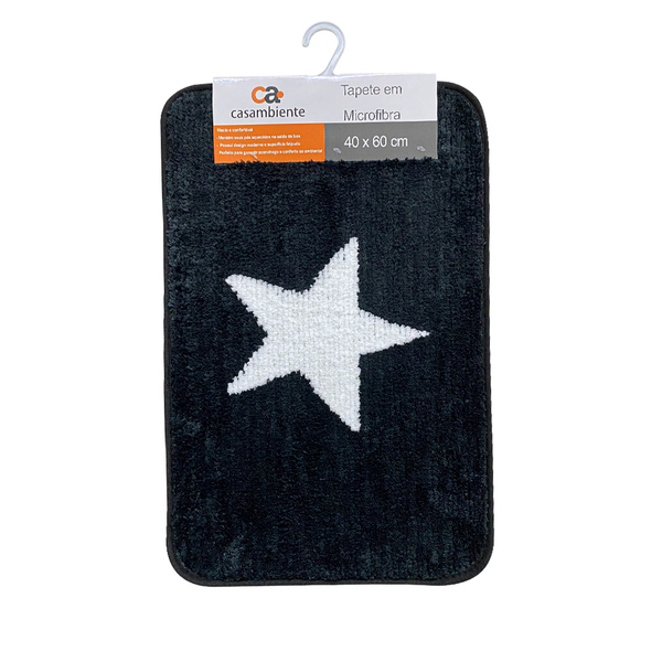 Tapete Para Banheiro Estrela Preto 40x60cm - Casambiente Tape