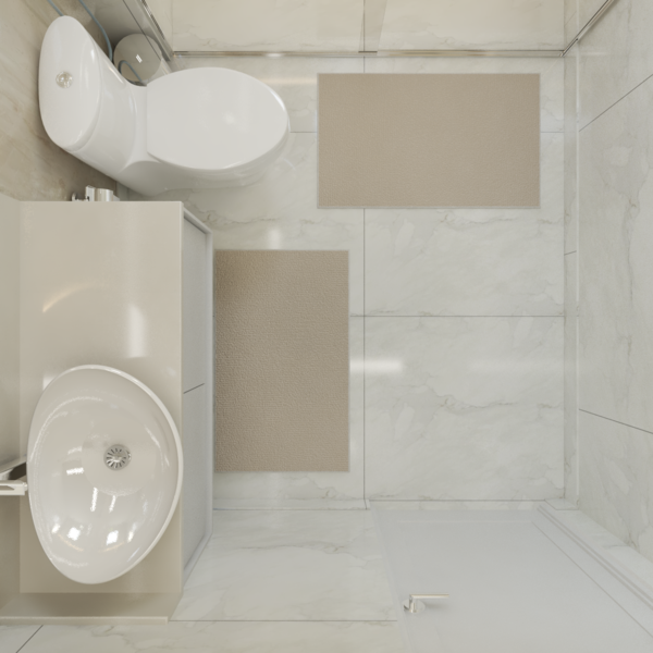 Tapete Para Banheiro Soft Premium Bege - 70 X 50 Cm