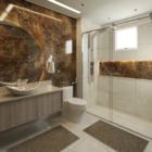 Tapete Para Banheiro Soft Premium Marrom Fendi - 60 X 45 Cm