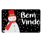 Tapete Para Porta Avulso Boneco De Neve Preto 40cm X 60cm