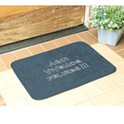 Tapete Para Porta Capacho Frases Aqui Vivemos Felizes Cinza 6