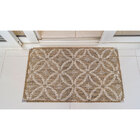 Tapete Para Porta Sisal 80cm X 50cm Arabesco Cáqui Antiderrap