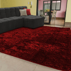 Tapete Para Quarto E Sala Felpudo Tamanho 300x200cm Vermelho