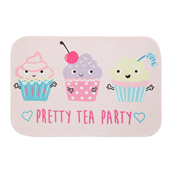 Tapete Para Quarto Estampado Cupcake Rosa 60cm X 40cm - Base
