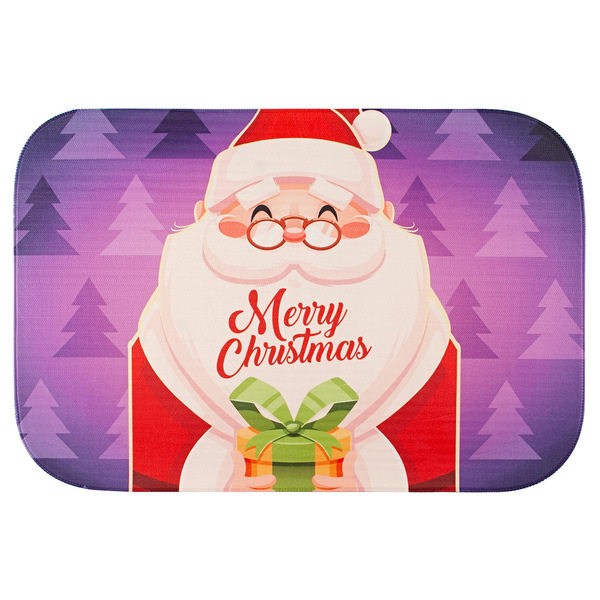 Tapete Para Quarto Estampado Natalino Papai Noel Roxo 60cm X