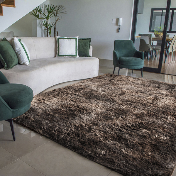 Tapete Para Quarto Felpudo 200x240 Marrom Mesclado Casen