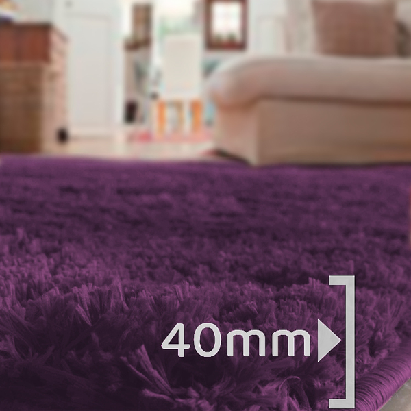 Tapete Para Quarto Felpudo Formato Retangular 2,00x1,40m Lilá