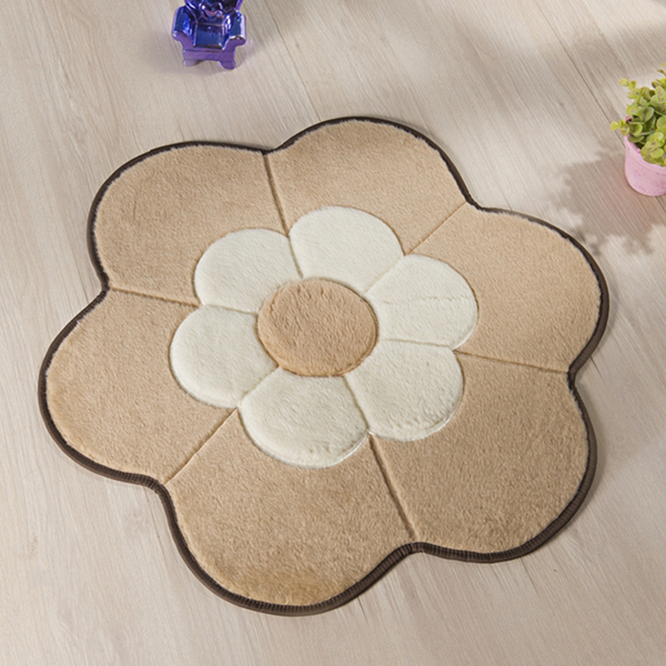 Tapete Para Quarto Infantil Margarida Dupla Bege 70cm X 70cm