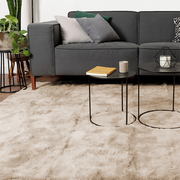 Tapete Para Quarto Peludo 200x150cm Nude 40mm Casen