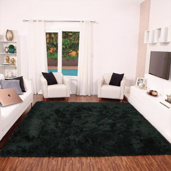 Tapete Para Quarto Shaggy Confort Casen 200x300cm Preto