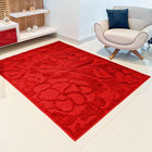 Tapete para Quarto Vermelho 2m x 1,5m Antiderrapante Floral D