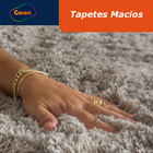 Tapete Para Sala 140x100cm Casen Felpudo Antiderrapante Cinza