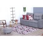 Tapete Para Sala 2,00m X 1,35m Antiderrapante Vinho Geométrico