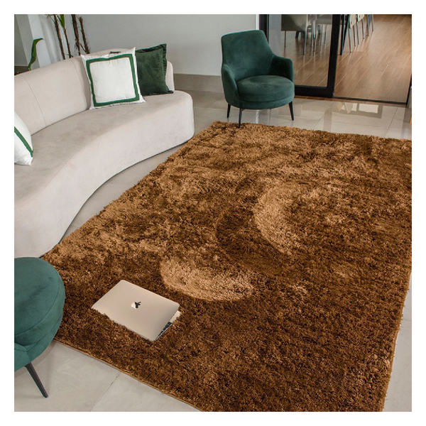 Tapete Para Sala 200x140cm Casen Felpudo Antiderrapante Marrom