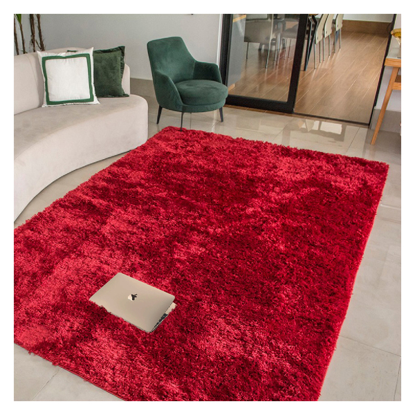 Tapete Para Sala 200x140cm Casen Felpudo Antiderrapante Verme