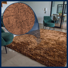 Tapete Para Sala 240x200cm Casen Felpudo Antiderrapante Marrom