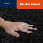 Tapete Para Sala 240x200cm Casen Felpudo Antiderrapante Preto