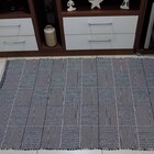 Tapete Para Sala / Quarto Cru E Preto 1.00x1.50 Xadrez