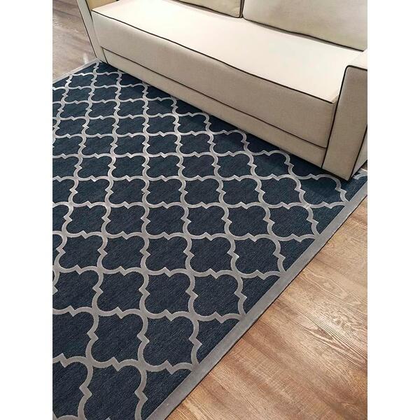 Tapete Para Sala Alice 04 Grafite-cinza 1,00x1,40m - Edantex