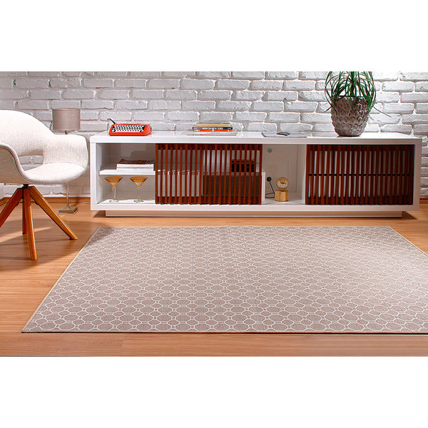 tapete para sala bege estampado home 2m x 1 50m antiderrapante