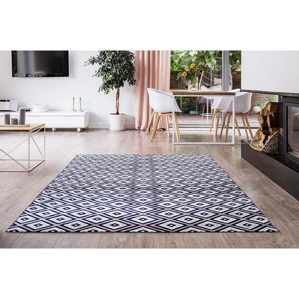 Tapete Para Sala Belga Antuérpia 3 Azul-bege 1,40x2,00m - Eda