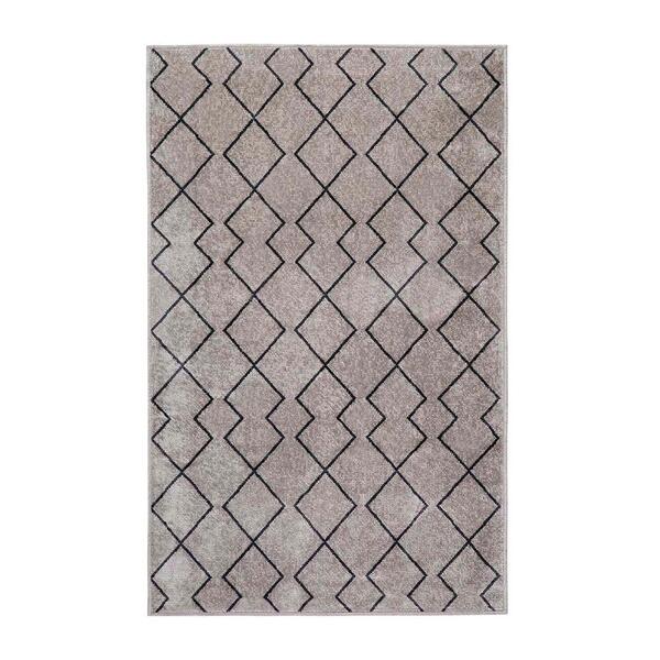 Tapete Para Sala Belga Axis Treliça Cinza 1,00x1,50m - Qaza