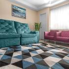 Tapete Para Sala Belga Geométrico Azul Claro 2,00x2,50m - J S