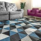 Tapete Para Sala Belga Geométrico Azul Claro 2,50x3,00m -  J