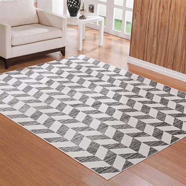 Tapete Para Sala Belga Stillo 19 Preto-branco 2,00x2,50m - Ni