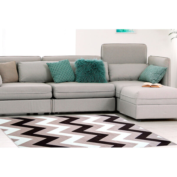 Tapete Para Sala Chevron Renaissance Antiderrapante 1,90m X 1