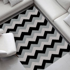 Tapete Para Sala Chevron Tricolor Casa Meva Antiderrapante 1,