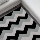 Tapete Para Sala Chevron Tricolor Casa Meva Antiderrapante 1,