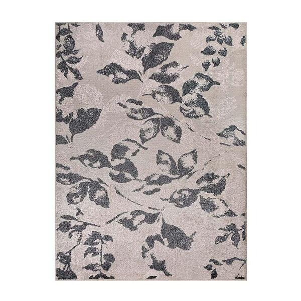 Tapete Para Sala Classic Leaf 51 Cinza 2,00x2,50m - J Serrano