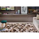 Tapete Para Sala Classic Leaf Bege Marrom 1,00x1,50m