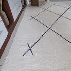 Tapete Para Sala Cru E Preto Bordado Geométrico 2.00x2.50