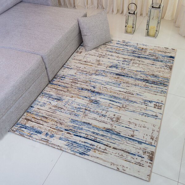 Tapete Para Sala De Estar Scala 2,4mx3,0m 909 Cinza/azul