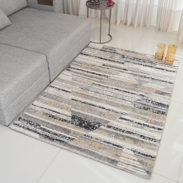 Tapete Para Sala De Estar Scala  3,0mx4,0m 908 Bege/cinza