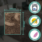 Tapete Para Sala De Star Premiun  Peludo Cor Palha  200x240cm