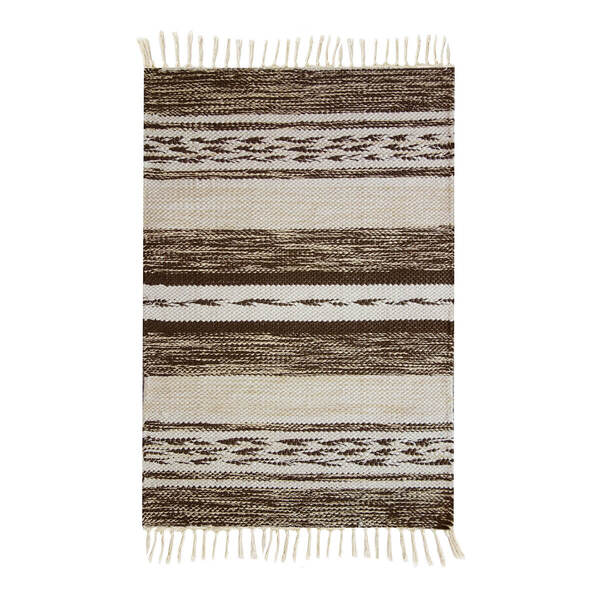 Tapete Para Sala Design Rústico Kilim Raipur 200 X 250 Cm Bege