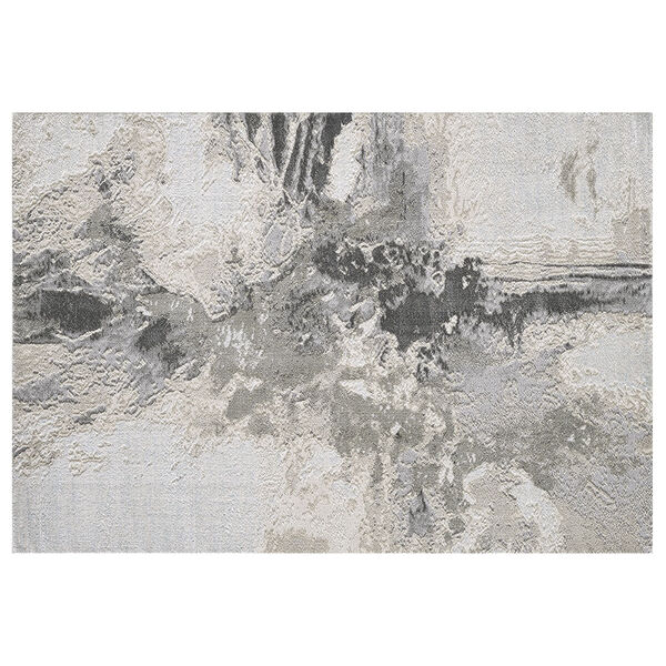 Tapete Para Sala Dixon 01 50x100 Estonado Preto/ Bege E Cinza