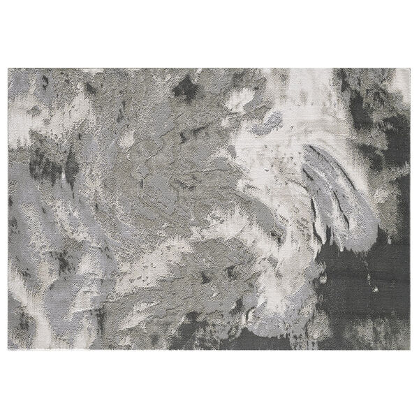 Tapete Para Sala Dixon 02 100x140 Estonado Preto/ Bege E Cinz