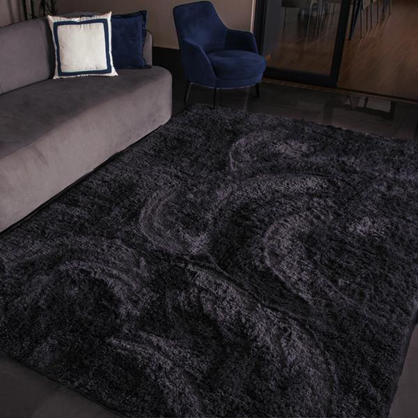 Tapete Para Sala E Quarto Aconchego - Casu 140x100cm Preto