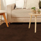 Tapete Para Sala Felpudo 140x100cm Peludo 4cm Marrom Casen