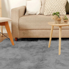 Tapete Para Sala Fofinho 150x100cm Peludo 4cm Cinza Casen