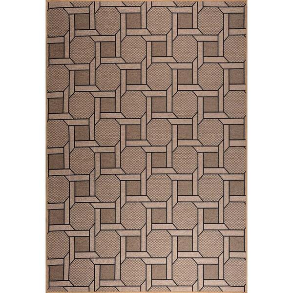 Tapete Para Sala Funcional Corrente 72 Bege 1,00x1,50m - J Se