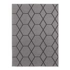 Tapete Para Sala Funcional Hexagonal 52 Grafite 1,00x1,50m -