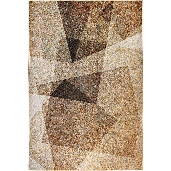 Tapete Para Sala Geo Print 03 Bege 1,40x2,00m - Edantex