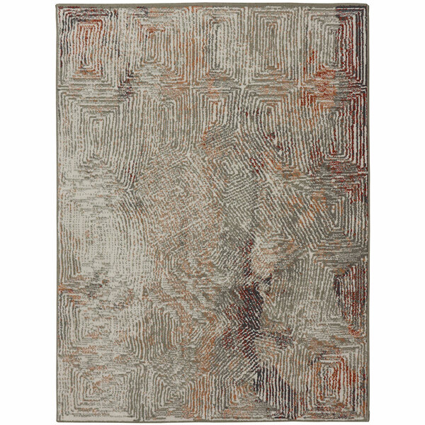 Tapete Para Sala Herat Capri 28002 Bege-vermelho 1,50x2,00m